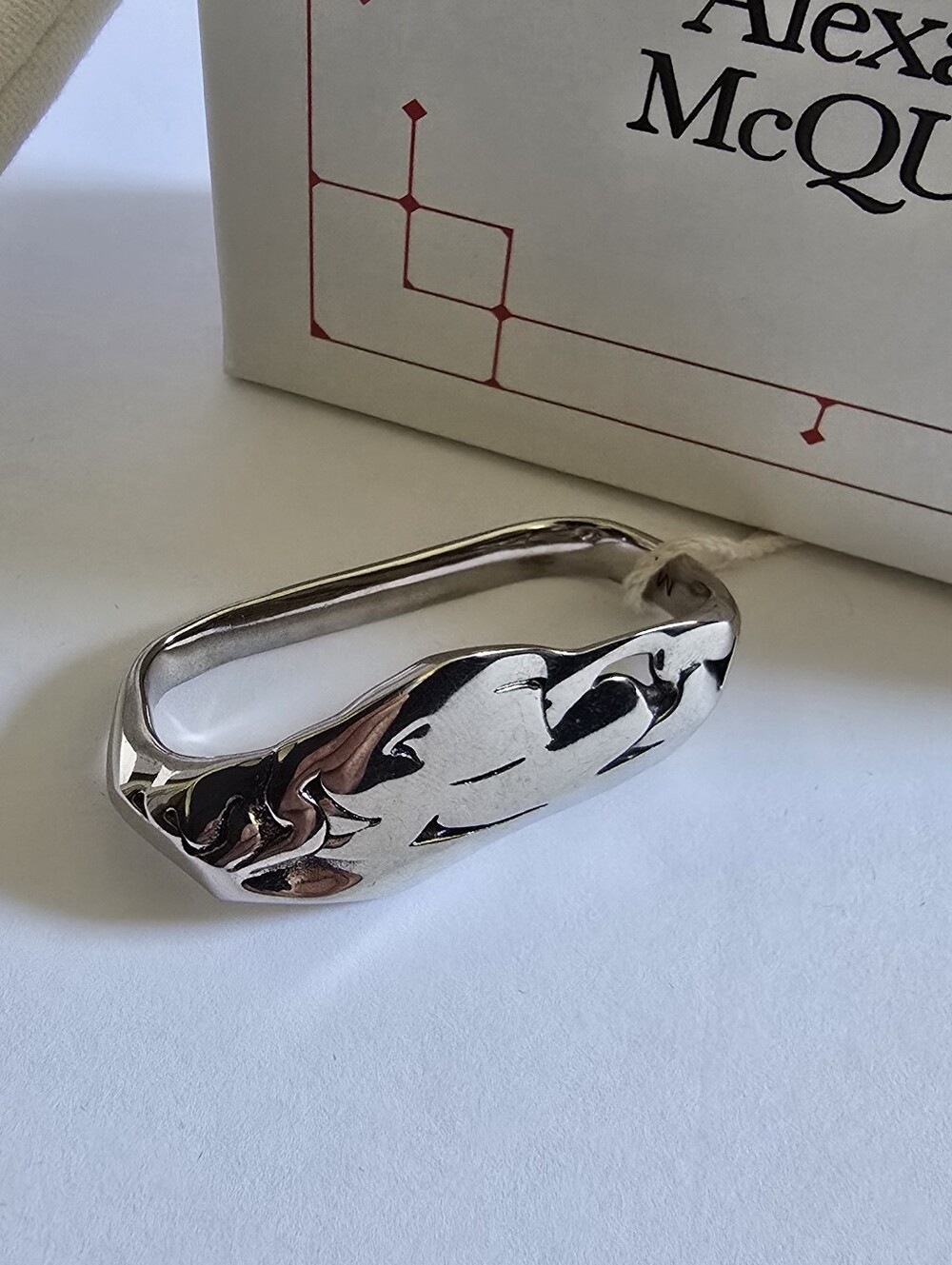 Alexander McQueen Men's Ring Silver Size M - Picture 1 of 8